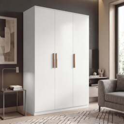 Blythe 3 Door Wardrobe with Adjustable Shelves and Hanging Rail - White
