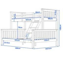 Triple Bunk Bed - Double Bunk Beds for Kids & Adults - thumbnail 4