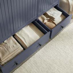 Linra 3 Door Wardrobe With Drawers and Shelves - Blue Painted - thumbnail 5