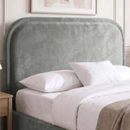 Curved Plush Velvet Ottoman Storage Bed Frame - thumbnail 5