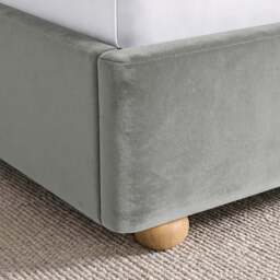 Curved Plush Velvet Ottoman Storage Bed Frame - thumbnail 6