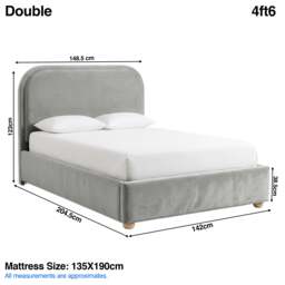 Curved Plush Velvet Ottoman Storage Bed Frame - thumbnail 4