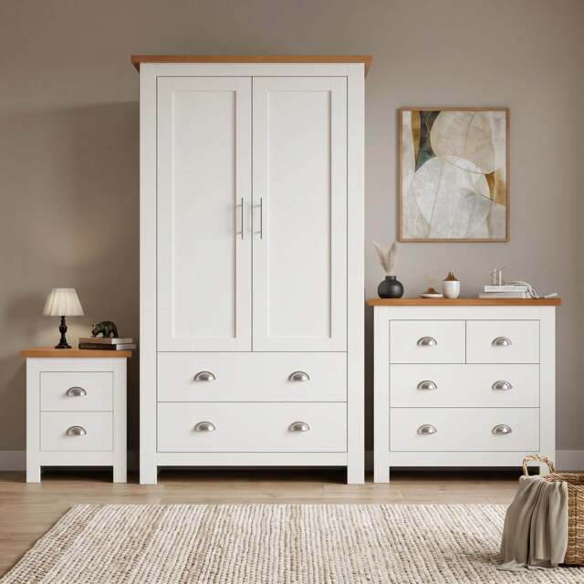 Shaker 3 Piece Bedroom Set - Wardrobe with Chest of Drawers - image 1