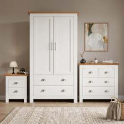 Shaker 3 Piece Bedroom Set - Wardrobe with Chest of Drawers - thumbnail 1