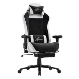 Xstriker Velvet Gaming Chair with Footrest – Wide Ergonomic Chair - Black
