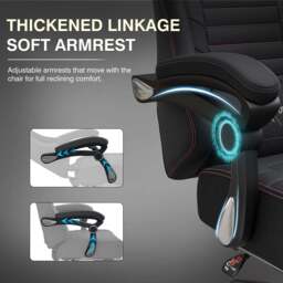 Xstriker Ergonomic Gaming Chair with Footrest & Thick Cushion Backrest - thumbnail 6