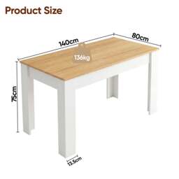 White & Pine 4-6 Seater Dining Table and Chairs Set - thumbnail 5