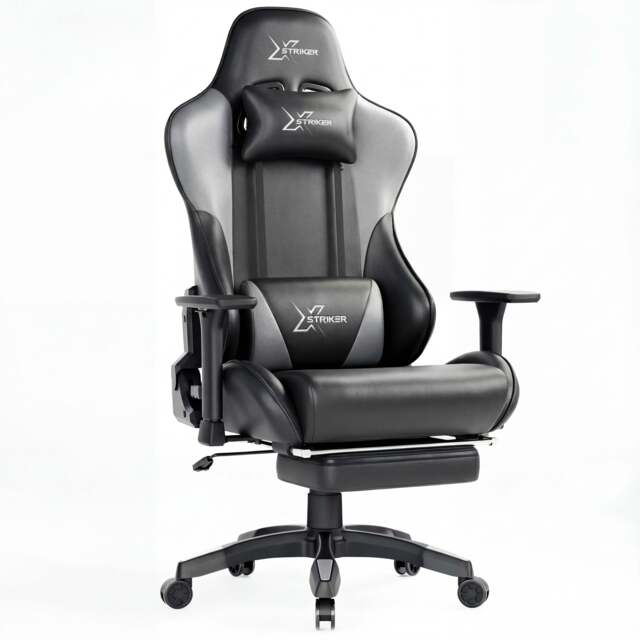 Gaming Chair with Footrest Wide Seat 3D Armrest 175° Recline - image 1