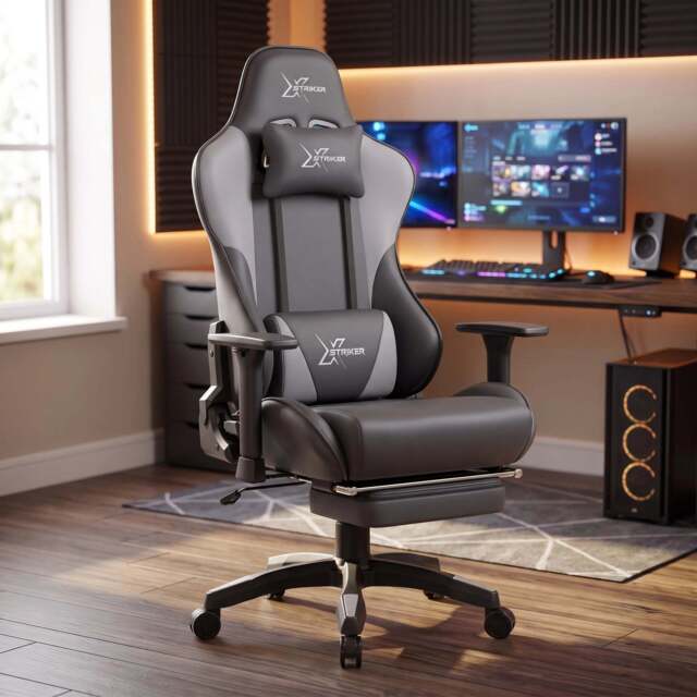 Ergonomic Gaming Chair with Footrest and Lumbar Support - image 1
