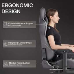 Ergonomic Gaming Chair with Footrest and Lumbar Support - thumbnail 5
