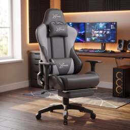 Ergonomic Gaming Chair with Footrest and Lumbar Support - thumbnail 1