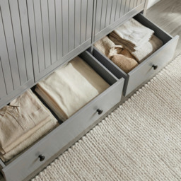 Linra 3 Door Wardrobe With Drawers and Shelves - Grey Painted - thumbnail 5