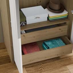 Skova 2 Door Double Wardrobe with Internal Drawers & Rail - thumbnail 4