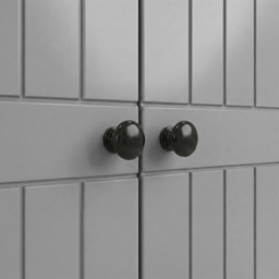 Linra Grey Painted 2 Door Wardrobe With Shelves - Oak Top - thumbnail 5