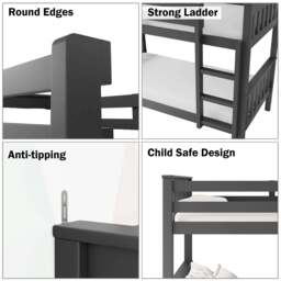 Solid Wood Detachable Double Bunk Bed - thumbnail 4