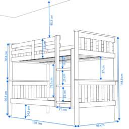 Solid Wood Detachable Double Bunk Bed - thumbnail 6