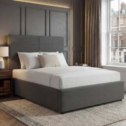 Velvet Ottoman Bed Frame - Gas Lift Ottoman Storage Bed - thumbnail 1
