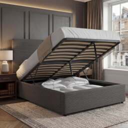 Velvet Ottoman Bed Frame - Gas Lift Ottoman Storage Bed - thumbnail 2
