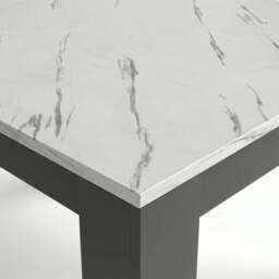 Milo Extendable Dining Table Set - White Marble Effect - thumbnail 6