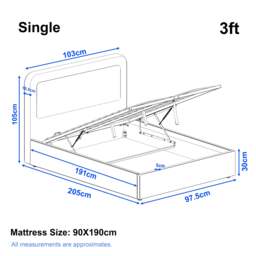 Boucle Upholstered Ottoman Storage Bed with Curved Headboard - thumbnail 4