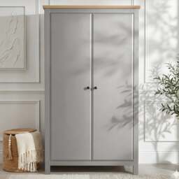Haven Painted 3 Piece Bedroom Furniture Set Grey - Oak Top - thumbnail 2