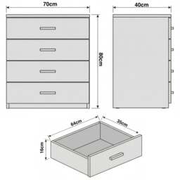 Blythe 4 Chest Of Drawers - Bedroom Drawers - thumbnail 4