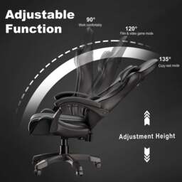 PC Gaming Chair - Home Office Chair With Headrest & Lumbar Support - thumbnail 4