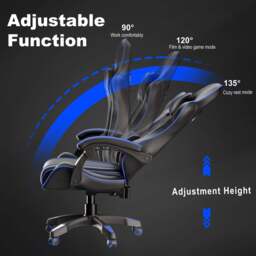 PC Gaming Chair - Home Office Chair With Headrest & Lumbar Support - thumbnail 4