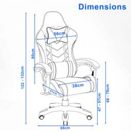 PC Gaming Chair - Home Office Chair With Headrest & Lumbar Support - thumbnail 5