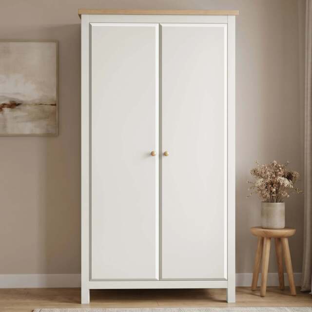 Haven 2 Door Double Wardrobe with Shelves and Hanging Rail - image 1