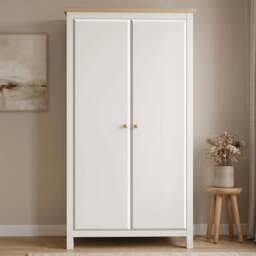 Haven 2 Door Double Wardrobe with Shelves and Hanging Rail