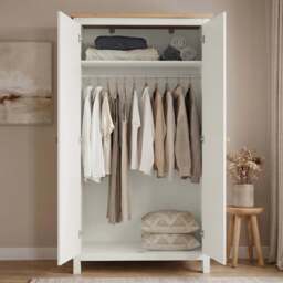 Haven 2 Door Double Wardrobe with Shelves and Hanging Rail - thumbnail 3
