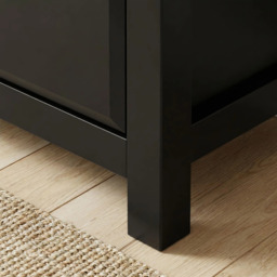 Haven Black Painted 3 Chest of Drawers - Oak Top - thumbnail 6
