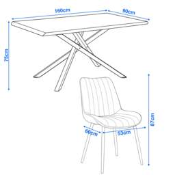 Xylon 4-6 Seater Dining Table and Chairs Set - thumbnail 3