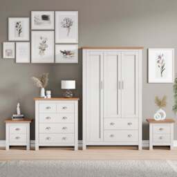 Shaker 4 Piece Bedroom Set - Wardrobe, Chest of Drawers  & Bedside - thumbnail 1