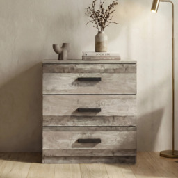 Blythe 3 Piece Bedroom Furniture Set - Ash Grey, Wardrobe & Drawers - thumbnail 3