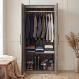 Blythe 3 Piece Bedroom Furniture Set - Ash Grey, Wardrobe & Drawers - thumbnail 6