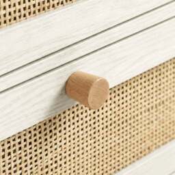 Wovena White Rattan 3 Chest of Drawers, Pine legs - thumbnail 6