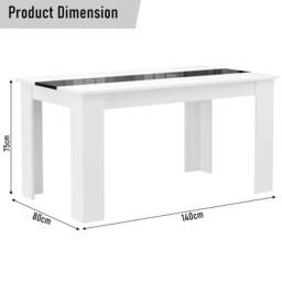 White & Black Gloss 4-6 Seater Dining Table and Chairs Set - thumbnail 5