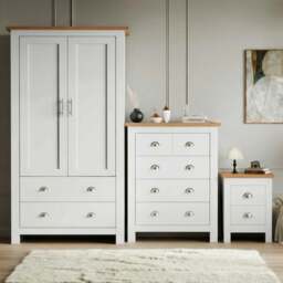 Shaker 3 Piece Bedroom Furniture Set - Wardrobe and Chest of Drawers - White