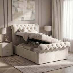 Chesterfield Ottoman Storage Bed - Side Lift Ottoman Bed Frame - thumbnail 3