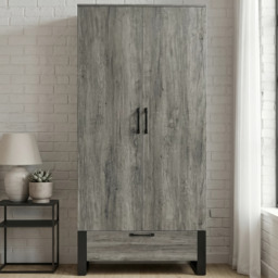 Millwright 3-Piece Industrial Bedroom Furniture Set - Wooden Grey Effect - thumbnail 2