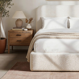 Sofna Boucle Ottoman Storage Bed Frame, White Double - thumbnail 5