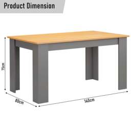 Grey & Pine 4-6 Seater Dining Table and Chairs Set - thumbnail 4