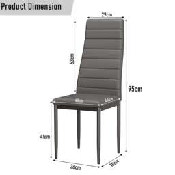 Grey & Pine 4-6 Seater Dining Table and Chairs Set - thumbnail 5