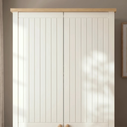 White 2 Door Double Wardrobe with Shelves and Hanging Rail - thumbnail 6