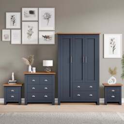 Shaker 4 Piece Bedroom Set - Wardrobe and Chest of Drawers - Blue
