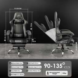 Xstriker Office Chair With Footrest - PC Desk Computer Gaming Chair - thumbnail 5
