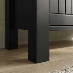 Linra Black Painted 3 Drawer Chest of Drawers with Oak Top - thumbnail 6