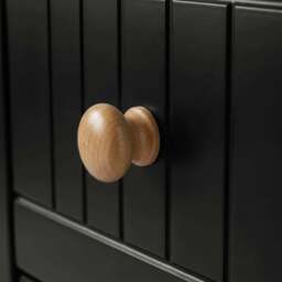 Linra Black Painted 3 Drawer Chest of Drawers with Oak Top - thumbnail 5